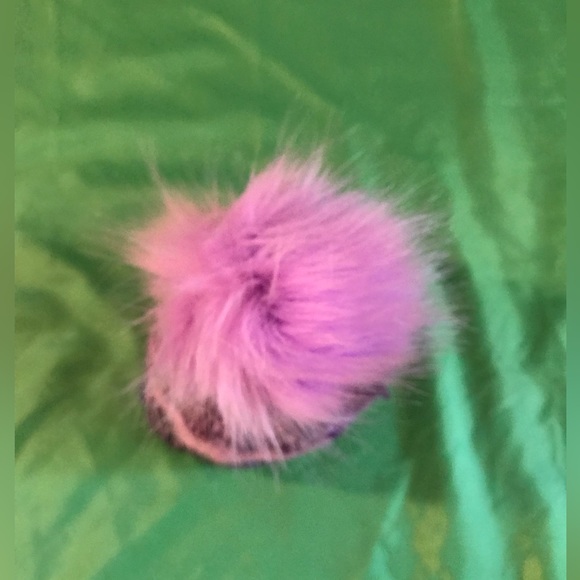 Girl’s Purple and Pink Knit Fleece Lined Beanie - Picture 4 of 5